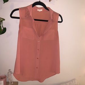 Salmon Sleeveless Blouse